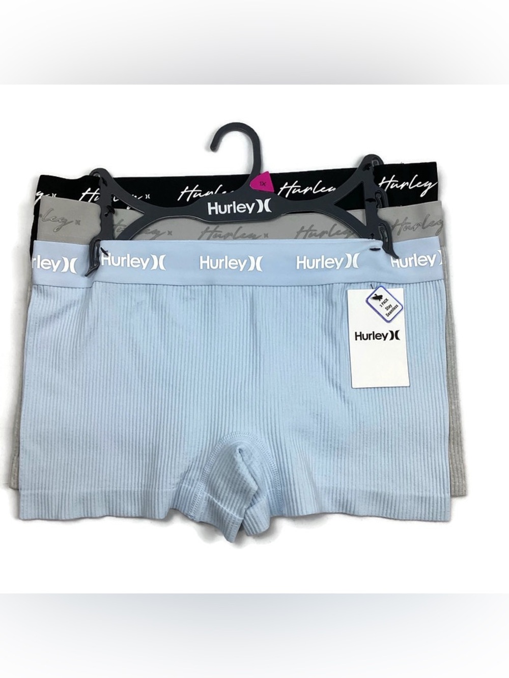 Hurley Women’s Seamless Boyshorts Panties Size 1X - 3 PACK NEW! Retail $46